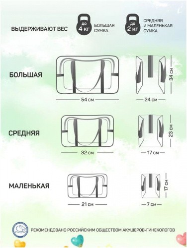 Сумка в роддом, большая, ПВХ, 54х34х24 см