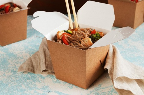 Контейнер крафт для лапши WOK 105x100х100 мм, 500 мл