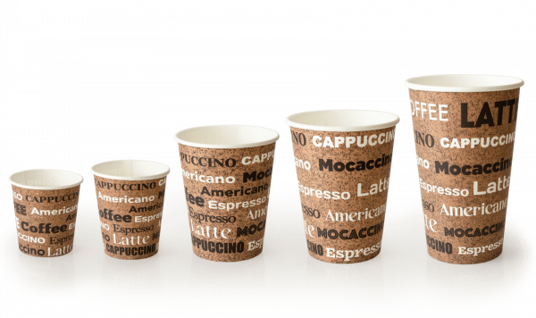 Однослойный бумажный стаканс дизайном "COFFEE" 185 мл для эспрессо, небольших порций, вендинга. 73*50*81 мм