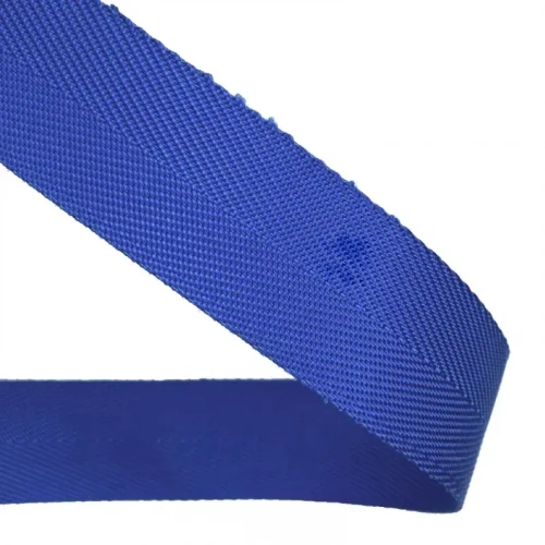Стропа глянцевая, имитация нейлона, Елочка цвет василек, 38мм