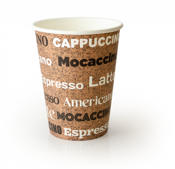 Однослойный бумажный стаканс дизайном "COFFEE" 185 мл для эспрессо, небольших порций, вендинга. 73*50*81 мм